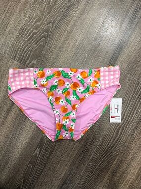 Draper James for Lands End Pink Peach Print Bikini Bottoms